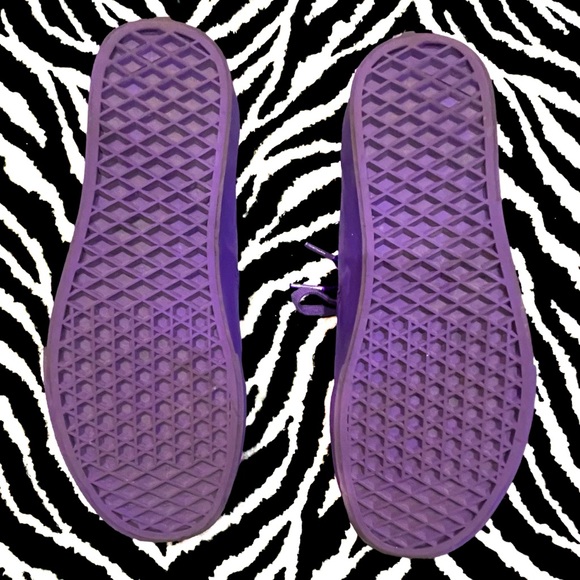 ★ Purple Monochrome Checkered Low Rise Lace Up Authentic Vans ★ - Picture 5 of 8